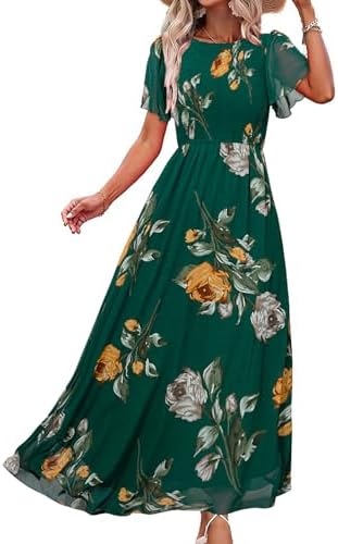 Simplee Womens Summer Floral Summer Maxi Dresses Boho Flowy Flutt...