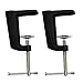 Produktbild POFET 2 Stück verstellbar 0-56 mm / 0-59 mm Arm Schreibtischklemme Tischlampe Cliphalter Metallständer - 2 Farben zur Auswahl - Schwarz, 90 mm