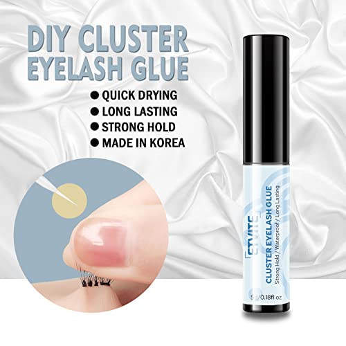 Diy Cluster Eyelash Glue Black Glue, Super Strong Hold Long Lasting Waterproof Individual Eyelash Adhesive, Suitable For Sensitive Eyes 5G 0.18Fl Oz #TOP5