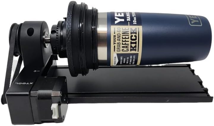 For xTool RA2 Pro Rotary Attachment, Quick-Change Tumbler Jig Set for 10oz/12oz/16oz/20oz/30oz/40oz Cups – No-Mark Clamping, Easy Install (Black)