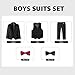 KUDMOL Boys Black Suit Size 8 Slim Fit 4 Piece Set Formal Outfits Kids Suits Tuxedo Boys Vest Blazer Pants with Bow Tie for Wedding