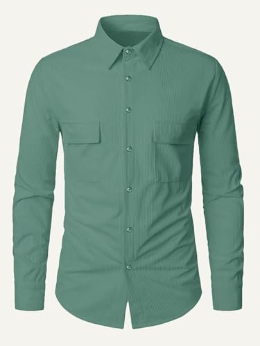 Image of Noble Monk Men's Polyester Regular Fit Solid Casual Shirt |Full Sleeve|Stylish Shirt