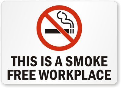 Panneau Smoke Free Workplace aluminium pour éliminer le tabagisme en entreprise