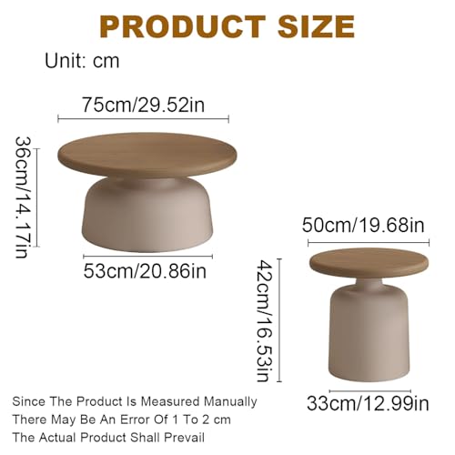 Lot de 2 tables basses gain de place avec table d'appoint assemblage facile - 3