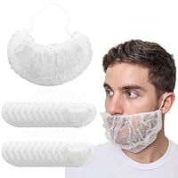 ROKZELT 100x Bartnetz, Einweg Bartbinde Weiß, Barthaube mit elastischem Gummizug, Bart Netz, Bartschutz, Bartschutz Maske lebensmitteltauglich, Bartschutz Hygiene, Beard Mask
