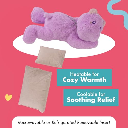 Image of Lilly's Love Heatable & Coolable Lavender Scented Weighted Stuffed Animal - Microwavable Heatable Pad for Kids & Adults - Machine Washable Plushie - Calming Stuffed Animal for Anxiety - Hippo