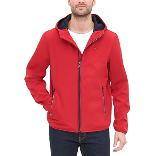 Image of Tommy Hilfiger Men's Lightweight Water Resistant Breathable Hooded Performance Softshell Jacket