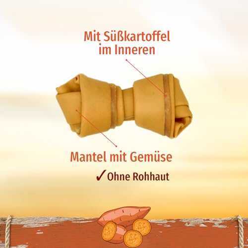 SmartBones Kauknochen Mini - Kausnack mit Süßkartoffel für kleine Hunde, Knochen mit weicher Textur, ohne Rohhaut, 8 Stück