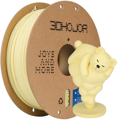 Image of 3DHoJor Matte PLA Filament 1.75mm, Upgrade 1kg Cardboard Spool PLA Filament 1.75 PLA 3D Printing Filament, Print with Most 3D Printers Using 3D Filament-Almond Yellow