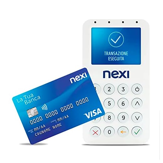 Nexi Mobile Pos - Pos Portatile Contactless, Lettore Elettronico Portatile per Pagamenti con Bancomat, Carta di Credito, Prepagata, Apple Pay e Google Pay - Firma Digitale con App Nexi Mobile, BP-55