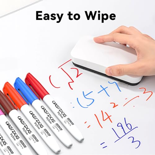 Fine Tip Dry Erase Markers - 12 Pack Fine Point Thin Assorted Colors Whiteboard Bulk, Low Odor Dry Erase Markers for Office Classroom School White Board - 10 Colors