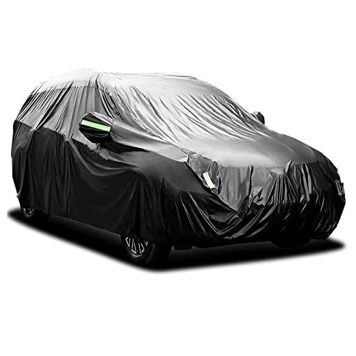 Pujuas Funda para Coche Exterior Negra 210T Impermeable Lona para Coche Cubierta Coche Exterior contra Sol Nieve Polvo Viento Tamaño Universal（4.8 x 1.9 x 1.8m