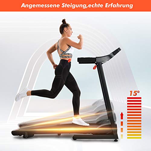 Faltbares Laufband 2,5 PS Laufen Machine Leiser Heimtrainer mit LCD-Anzeige Audio-Lautsprechern, Bluetooth mit Fitness… – Bild 3