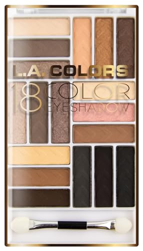 Image of L.A. COLORS 18 Color Glam Eyeshadow Palette, Downtown Brown CES750B