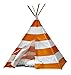 Childrenâ€™s Teepee, Orange with White Stripes