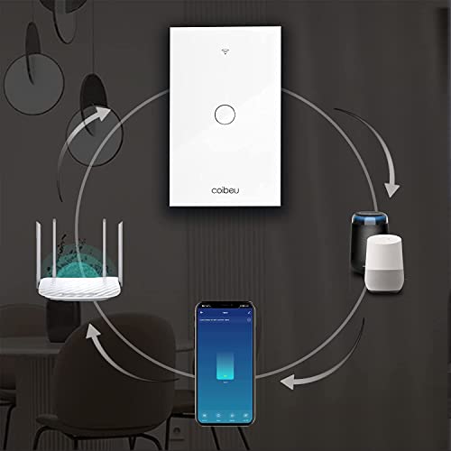 Interruptor Inteligente WiFi, Smart Sem Fio Multifuncional 1 botão (MB301 com neutro) Compatível Com