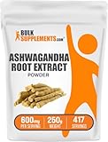 BulkSupplements.com Ashwagandha Root Extract Powder - Ashwagandha Supplement, Herbal Supplement - Vegan & Gluten Free, 600mg per Serving, 250g (8.8 oz) (Pack of 1)