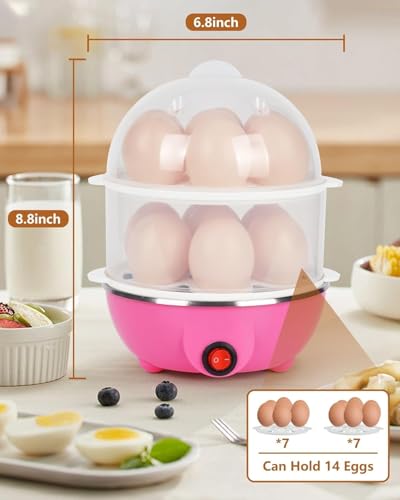 Image of Mini Electric Egg Boiler & Poacher - 7 Egg Steamer Machine for Perfect Boiled & Poached Eggs | Compact, Fast & Convenient Kitchen Appliance (Multicolour, Plastic)