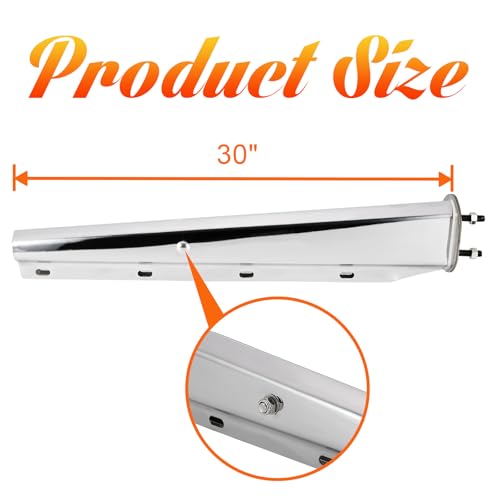 Image of Stainless Steel Straight Mud Flap Hanger Spring Loaded, 30 inch Length and 2 1 /2 inch Bolt Spacing,All Weather Resistant,Mudflap Bracket for Semi Truck, (1 1 /8 inch)