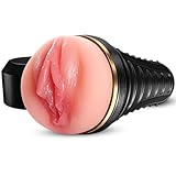 Male Masturbator,Kingdemer Realistic Pocket Pussy Vagina Textured with 7.5in Depth Lifelike Soft and Fleshy Texture,Penis Training Masturbators Sex Machine Toy for Men