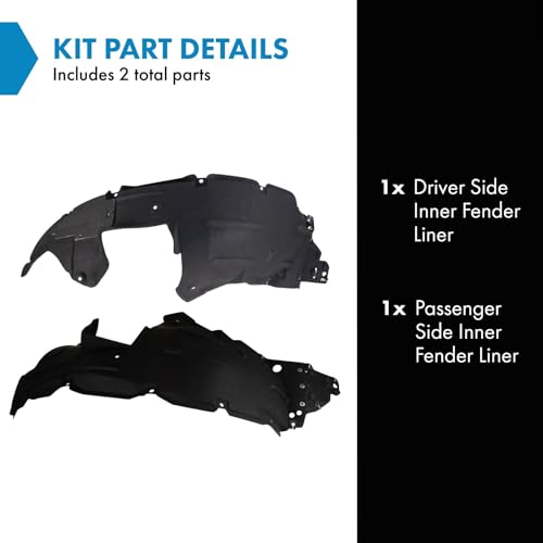 Image of TRQ Inner Fender Liner Set Compatible with 2016-2018 Honda HR-V HO1248171 HO1249171