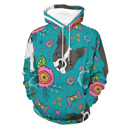 Sweat à capuche chiot mignon UMENG unisexe pull chaud en taille S pour homme et femme