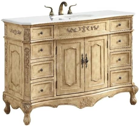 Elegant Kitchen and Bath Danville 48" Solid Wood Bathroom Vanity in Light Beige