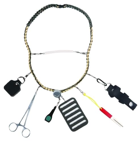 Cordón de pesca con herramientas cortalíneas pinzas y retractor para colgar