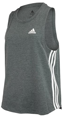 adidas Women's 3 Stripes Loose Fit Athletic Tank Top
