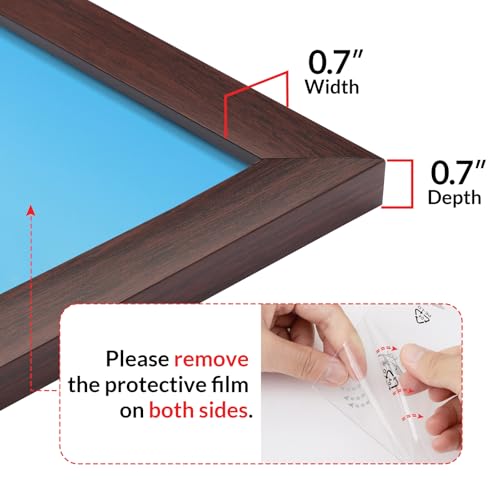Image of LaVie Home 16x20 Picture Frame for Wall Display, 16x20 Brown Picture Frame with HD Plexiglas, 16 x 20 Poster Frame 1 Pack, Display Frame for Vertical or Horizontal, Classic Collection