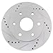 TRQ Performance Front Brake Rotor Set Coated Drilled Slotted Compatible with 99-06 Chevy Silverado 1500 00-06 Chevy Suburban 1500 00-06 Chevy Tahoe 02-06 Chevy Avalanche 1500 02-06 Cadillac Escalade