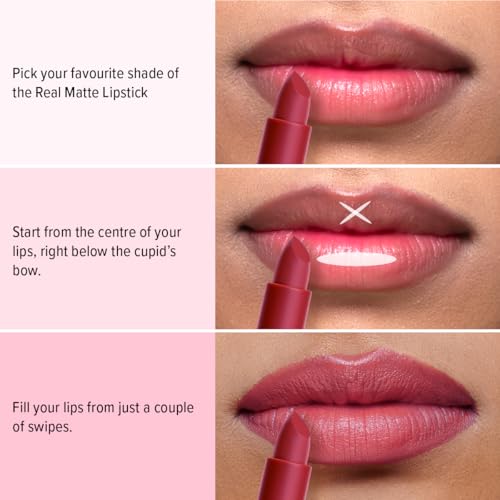 Image of Mila Beaute Real Matte Lipstick | Enriched With Rosehip Extract | Ultra Matte Finish & Long Lasting I Single Swipe, Lightweight & Comfortable - 21-ANTIQUE RED
