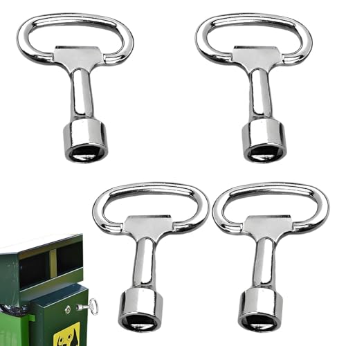 4 chiavi quadrate, 8 mm, chiave quadrata, rubinetto angolare, rubinetto esterno, chiave di sfiato, per radiatori, bidone della spazzatura, ascensore, cassetta elettrica, contatore dell'acqua