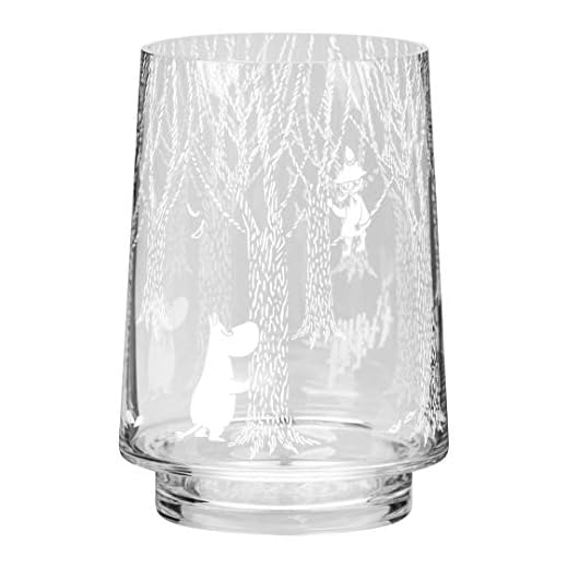 Moomin In the Woods Photophore en verre scandinave fait à la main pour la décoration de la maison et la table 20 cm