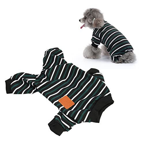 Pijama Listrado para Cachorro, Pijama de Algodão Macio para Cachorro para Todas As Estações, Macacão