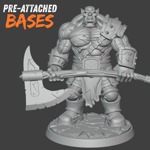 Orc Party Pack Set DnD TTRPG Miniature 32mm Scale D&D RPG NPC Enemies Orcs Creature Wargaming Figure Main Enemy Boss hammer Unpainted 28 - Image 2