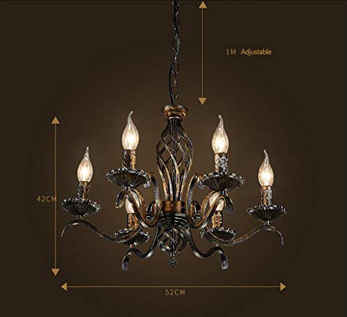 Preisvergleich Produktbild CN Dekorative Kronleuchter, Bar Restaurant Ktv Schlafzimmer Wohnzimmer Kronleuchter, Loft Kronleuchter Retro Kreative Kronleuchter Kunst Industrial Style Hotel Wohnzimmer 6 Kopf