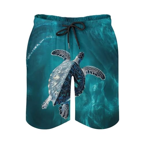 Cute Turtle Mens Swim Trunks Quick Dry Board Shorts Beach Swimwear Bathing Suits2