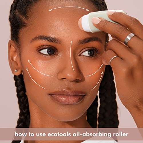 Ecotools Reusable Shine Control Oil Absorbing Facial Roller, Oil Absorbing Volcanic Ash Face Roller, For Oily Skin, Cruelty Free Facial Skincare Tool, Perfect For On The Go, 1 Count #TOP4