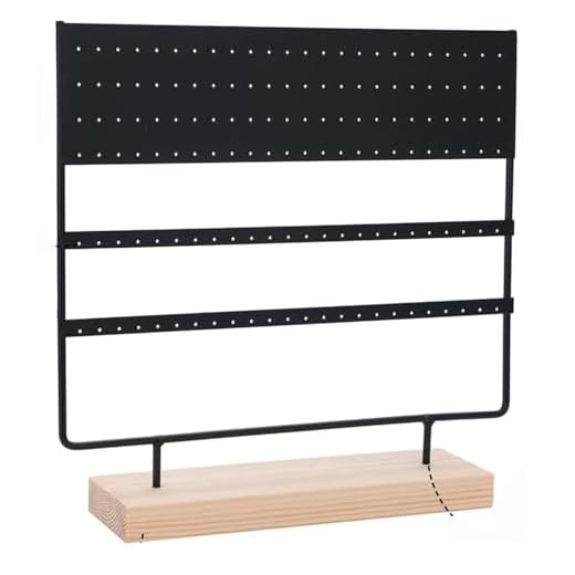 QILICZ Présentoir à bijoux avec 144 trous pour boucles d'oreilles et bijoux - 30 x 30 cm Noir