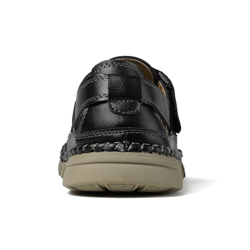 Men Closed Toe Casual Sandals - Lightweight Leather Sandals Breathable Walking Shoes For Daily or Outdoor Travel2