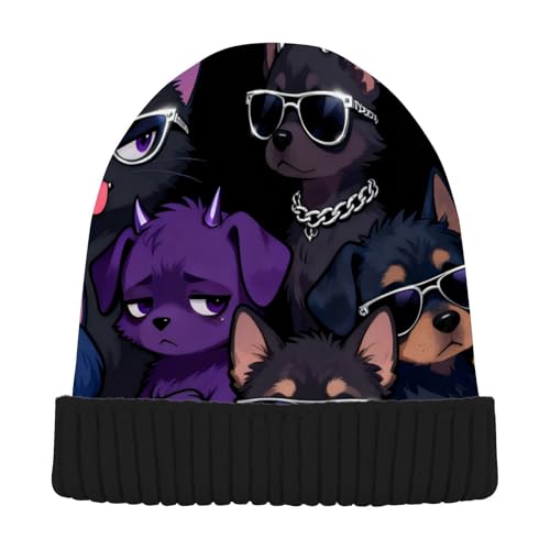 decor gift Cool Gothic-Style Cats and Dogs Beanie Hats for