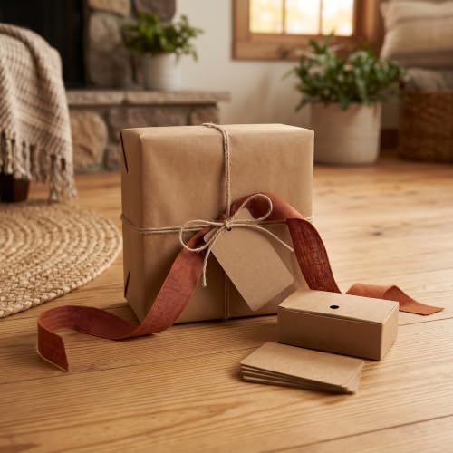 Tarjetas de papel kraft marrón MAGICLULU pack de 500 unidades con bordes redondeados 6