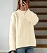 Okiwam Women's Oversized Sweaters Crewneck Cable Knit Pullover Casual Loose Fall Outfits Fashion Clothes 2025-S Beige White