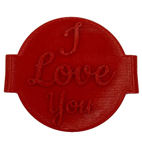 Timbro per biscotti con scritta I Love You per San Valentino, 6 cm, per pasticceria, glassa, fondente, biscotti, cupcake, decorazioni, prodotto nel Regno Unito The Cookie Factory