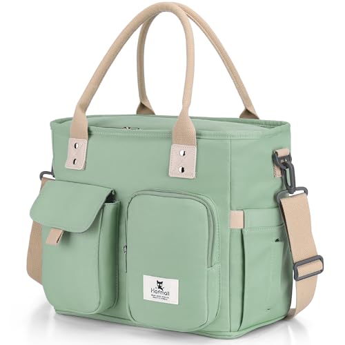Hafmall Large Insulated Lunch Bag for Women, Leakproof Lunch Box for Men, Wide Opening Lunch Tote Bag with Shoulder Strap, Reusable Adult Lunch Bag For Work, Picnic, Green by Hafmall - Used condition - US$25.08