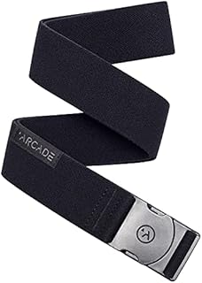 Arcade The Original Unisex Adventure Belt, Heavy Duty Elastic Webbing, Non-Metal Travel Friendly Buckle, Midnighter Black