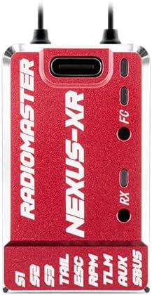 RadioMaster Nexus-XR Helicopter Flight Controller Integrated 2.4GHz ExpressLRS Receiver - Remote Control, Flybarless Systems for 250-700 Size RC Helicopter (Red)