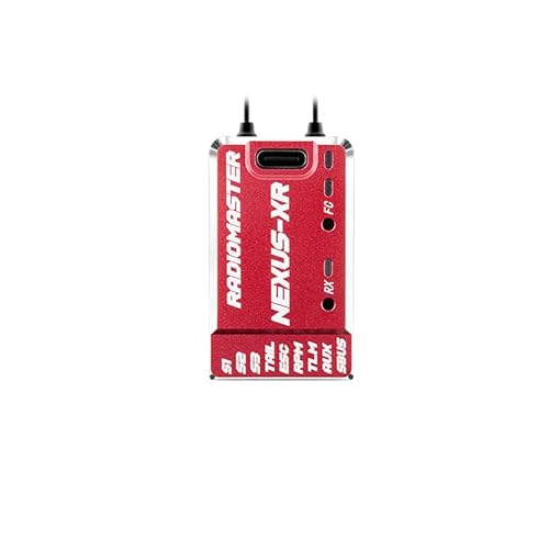 RadioMaster Nexus-XR Helicopter Flight Controller Integrated 2.4GHz ExpressLRS Receiver - Remote Control, Flybarless Systems for 250-700 Size RC Helicopter (Red)