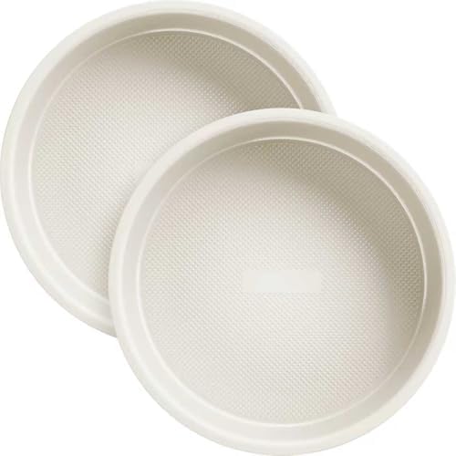 HONGBAKE Nonstick Ceramic 9 Inch Round Cake Pan Set of 2, Heavy-Duty Aluminized Steel round cake pans with Diamond Texture, Non-Toxic Cake Molds, Cake Pans Sets for Baking Cheesecake, Cream - Thumbnail 3